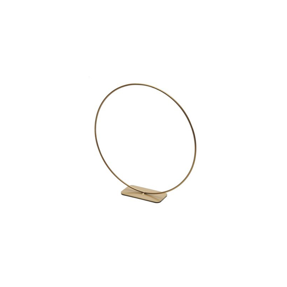 Metalen ring op voet 30cm Ø - Goud