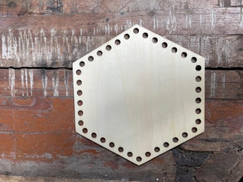 Houten Hexagram paneel 17 cm Ø (38 boorgaten)