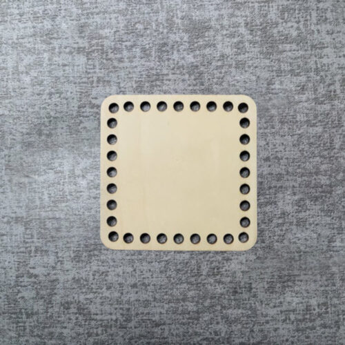 Houten paneel vierkant 10x10 cm - 32 boorgaten (1 stuk)