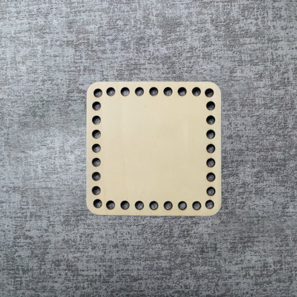 Houten paneel vierkant 10x10 cm - 32 boorgaten (1 stuk)