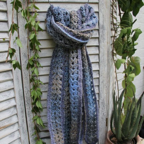 Haakpakket - Mile a Minute sjaal (Blue & Grey) - Stoer & Stijlvol 64