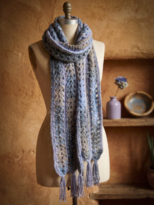 Haakpakket - Mile a Minute sjaal (Blue & Grey) - Stoer & Stijlvol 64