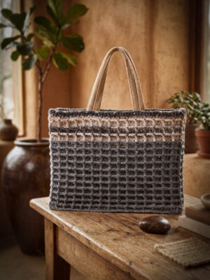 Corneeltje Wol - Tas Wafflestitch - Sfeerfoto Haakpakket - Tas Stoer + Stoere Muts- Wafflestitch - Scandi