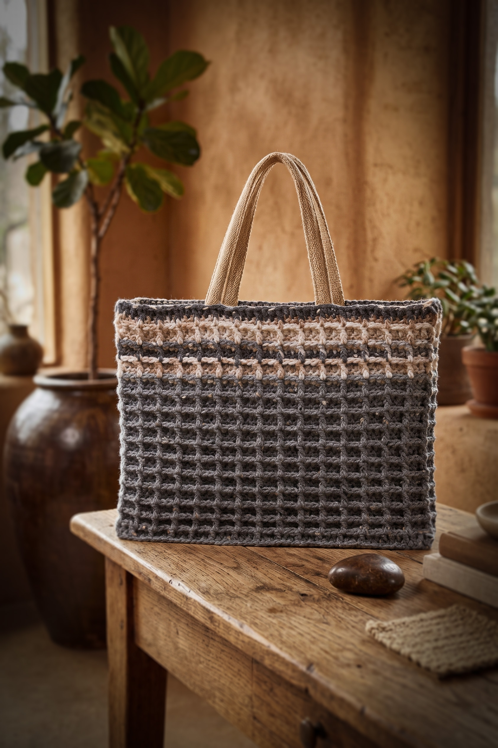 Haakpakket - Tas Stoer + Stoere Muts- Wafflestitch - Scandi
