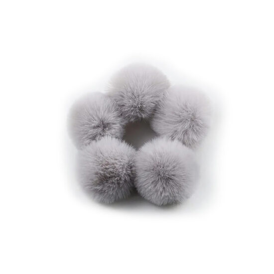 Corneeltje Wol - kinder pompons grijs Kinder pompons (imitatie bont pompons)