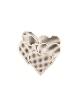 Corneeltje Wol - Borduuremblemen Hartvorm Houten Borduur emblemen Hartvorm 7,5 x 7 cm (2 stuks)