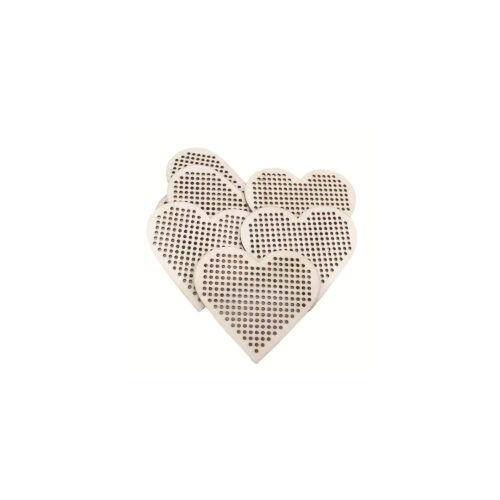 Corneeltje Wol - Borduuremblemen Hartvorm Houten Borduur emblemen Hartvorm 7,5 x 7 cm (2 stuks)