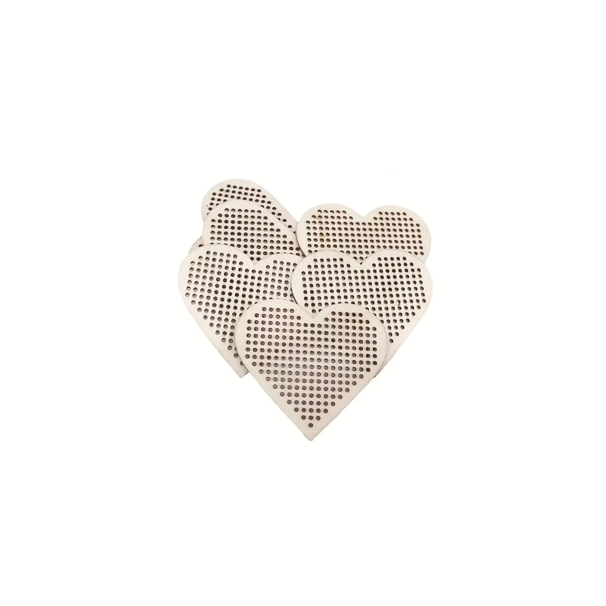 Corneeltje Wol - Borduuremblemen Hartvorm Houten Borduur emblemen Hartvorm 7,5 x 7 cm (2 stuks)