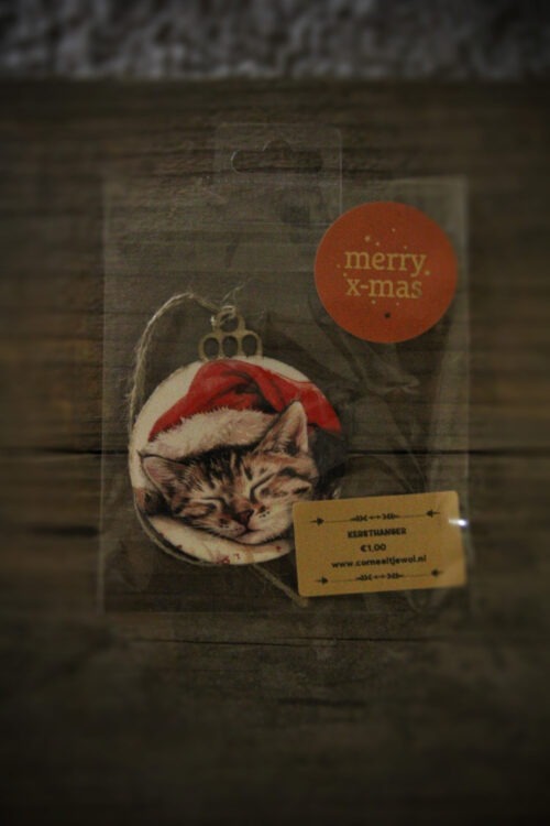 Kerstbal-hanger - Kerst Kat - Kant & Klaar