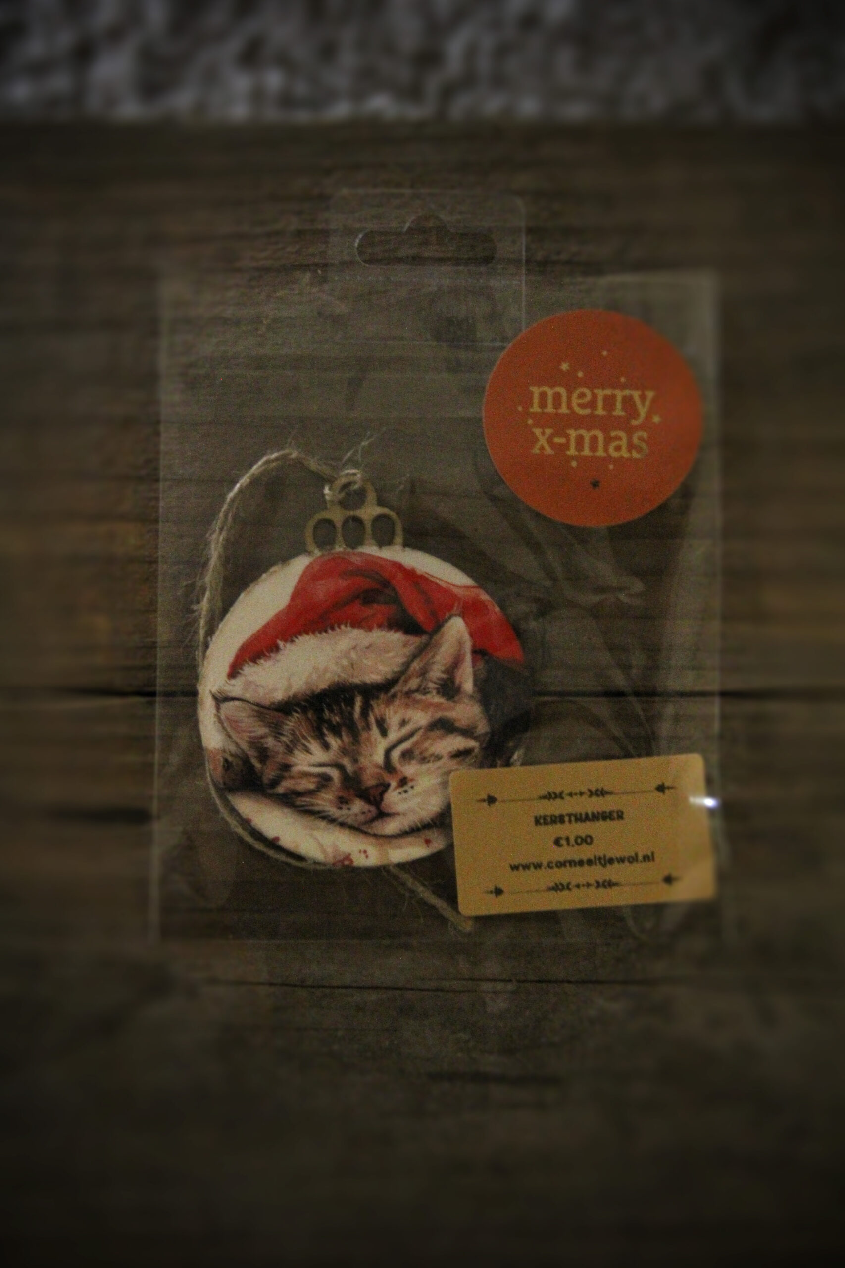 Kerstbal-hanger - Kerst Kat - Kant & Klaar