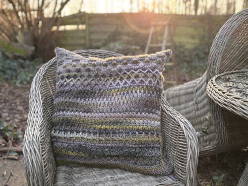 Haakpakket - Kussen Cottagespun Grey & Green