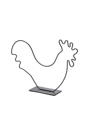 Metalen frame Haan op voet 30cm (zwart)