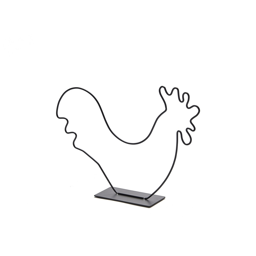 Metalen frame Haan op voet 30cm (zwart)