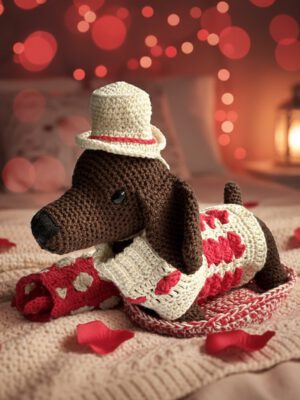 Cor & Co - Haakpakket - Ties Hartjes outfit (kleding-set) - Ties de Teckel