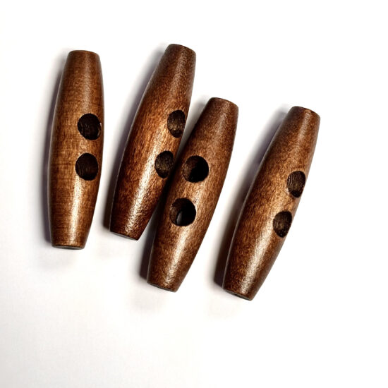 Houten Knevel Knoop - 5 cm - 4 stuks - Coffee