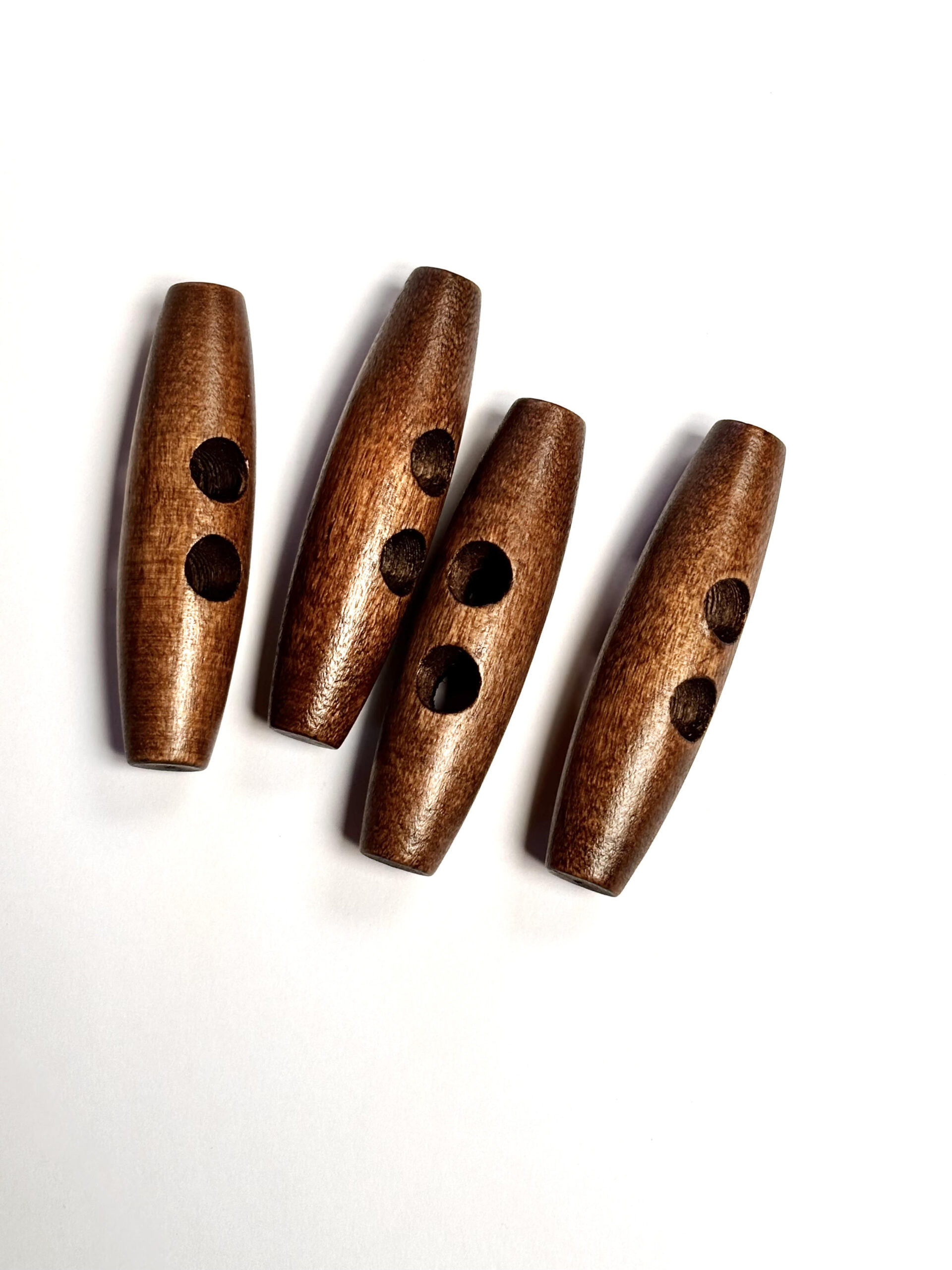 Houten Knevel Knoop - 5 cm - 4 stuks - Coffee