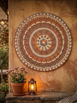 Mandala - 80 cm - Naturel/aarde tinten - Kant & Klaar