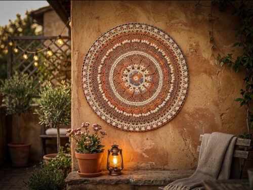 Mandala - 80 cm - Naturel/aarde tinten - Kant & Klaar