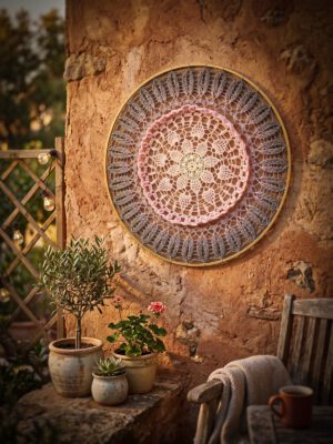 Mandala ∅ 80 cm - roze / grijs - Kant & Klaar
