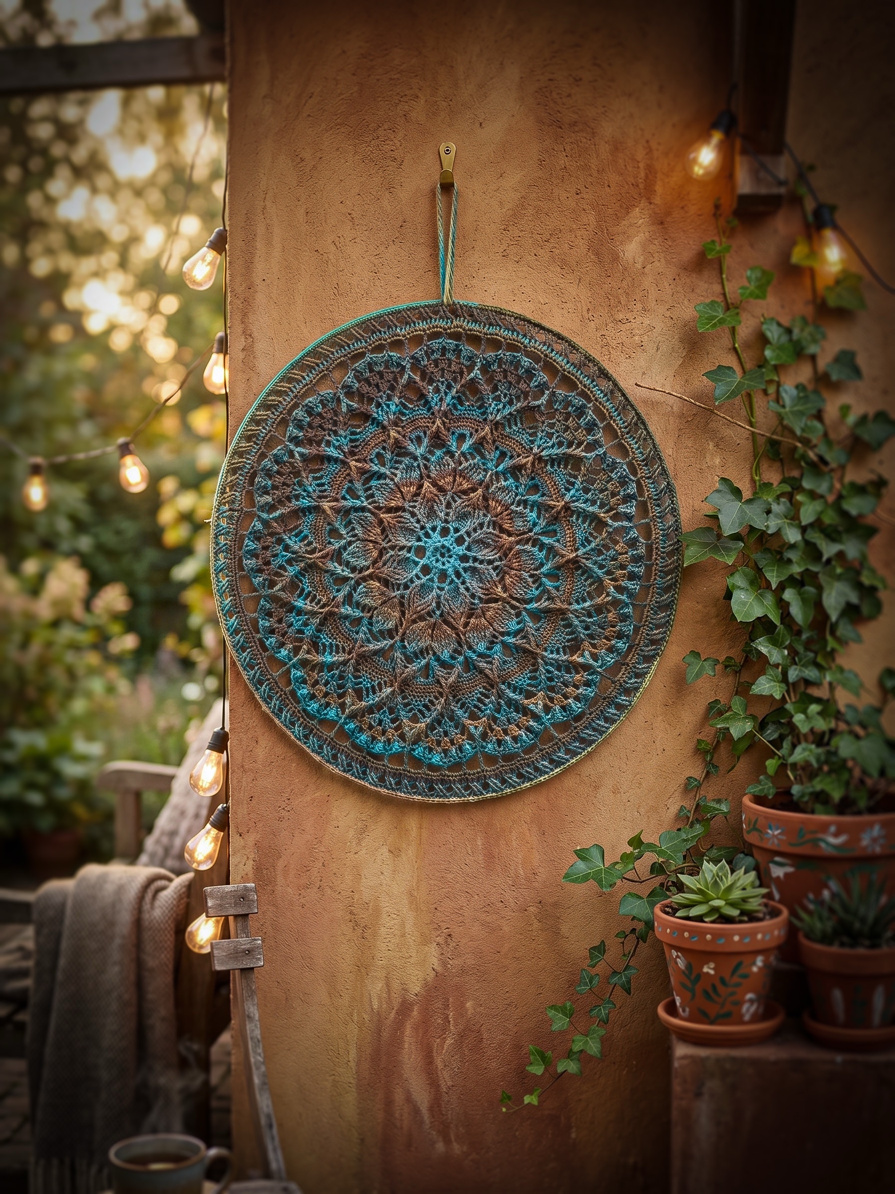 Mandala Emotions - Blauw/bruin tinten - ∅ 80 cm - Kant & Klaar