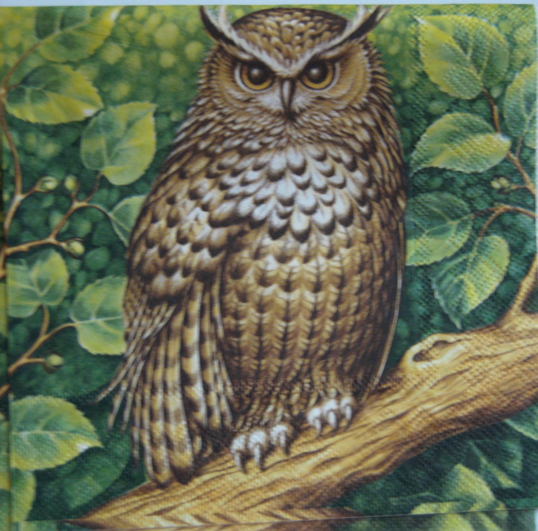 Servet Herfst Uil - 33x33 cm
