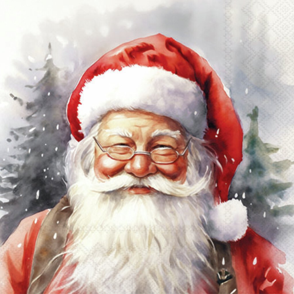 Corneeltje Wol - Servet Napkin Happy Santa Servet Happy Santa - 33x33 cm
