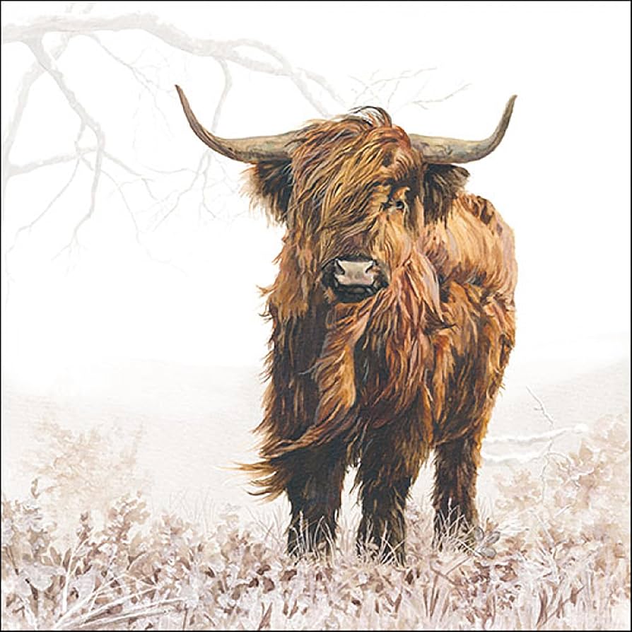 Servet Schotse Hooglander - 33x33 cm