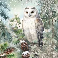 Servet Snowy owl - 33x33 cm