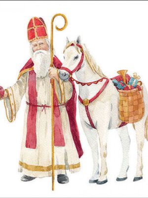 Servet St. Nicholas and horse - 33x33 cm