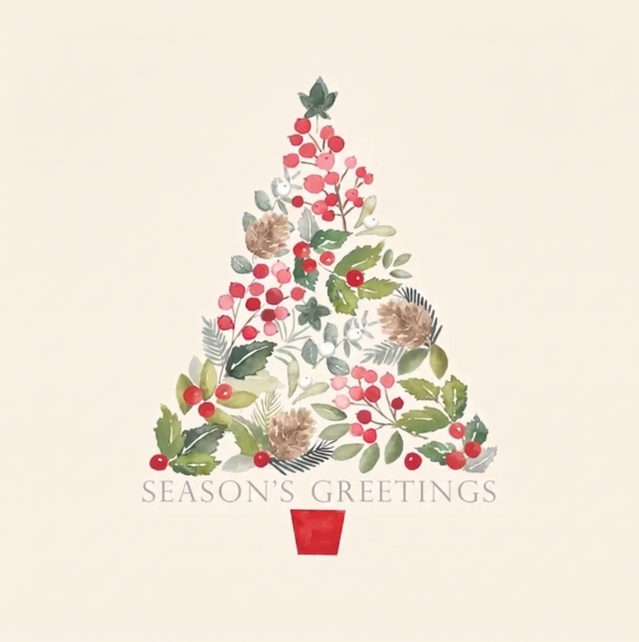 Corneeltje Wol - servet Seasons Greetings Servet Season's Greetings - 33x33 cm
