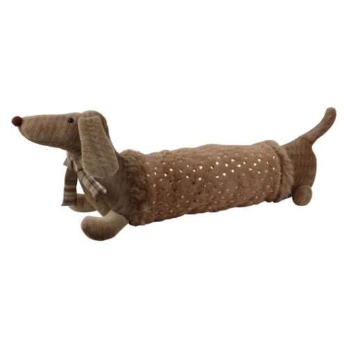 Winter-Teckel deurstop met pailletten - Lifestyle product - Ties de Teckel