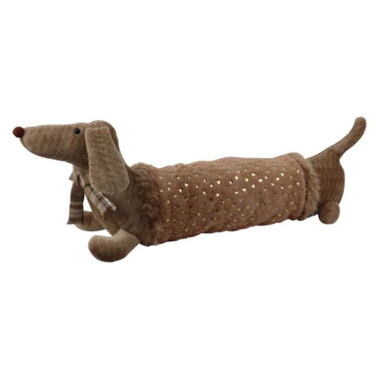Winter-Teckel deurstop met pailletten - Lifestyle product - Ties de Teckel