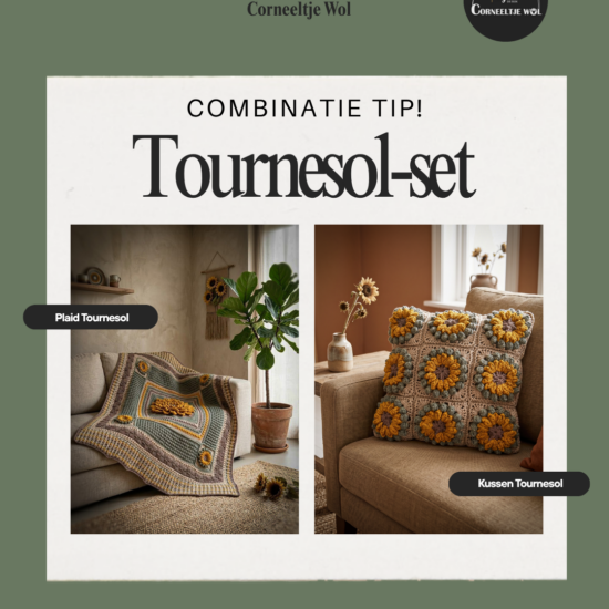 Corneeltje Wol - Combi tip - Tournesol-set Haakpakket - Kussen Tournesol - 50x50CM