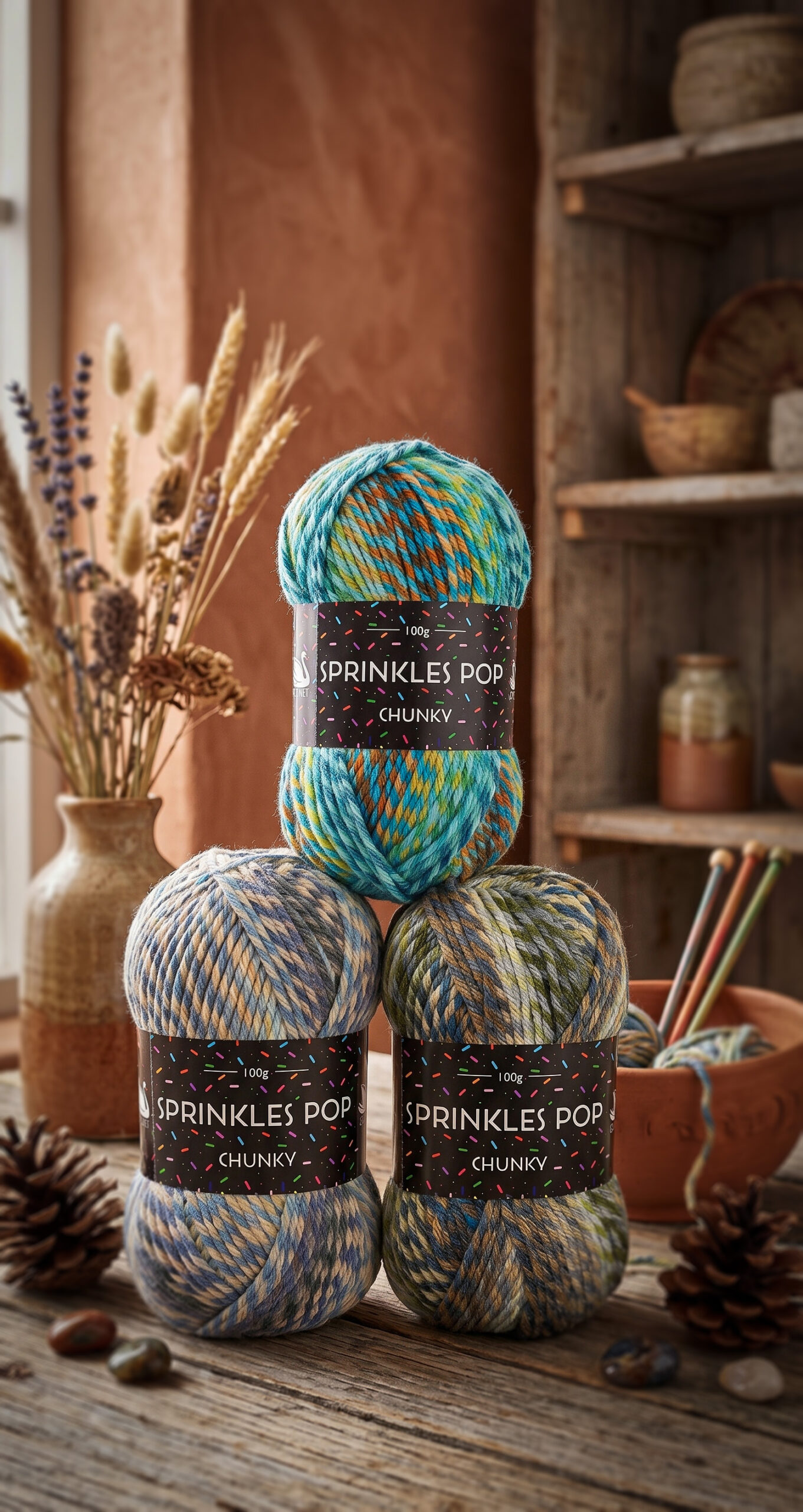 Corneeltje Wol - Cygnet Yarns - Sprankles pop - sfeerfoto Cygnet Yarns - Sprankles Pop Chunky