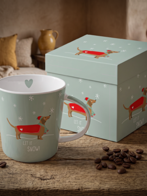 Mok Let it Snow met KerstTeckel - Lifestyle Product - Ties de Teckel