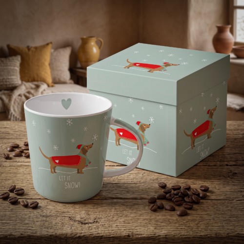Mok Let it Snow met KerstTeckel - Lifestyle Product - Ties de Teckel