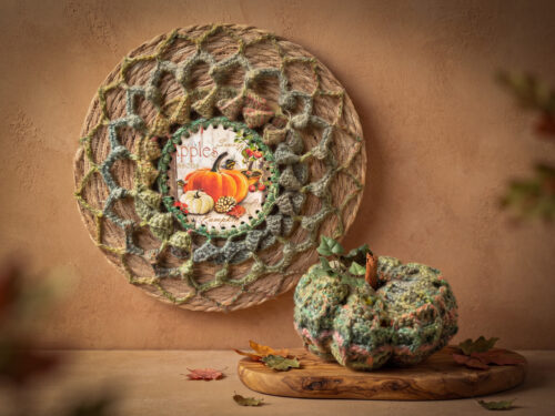 Corneeltje Wol - Pompoen deco-set Haakpakket Wanddeco Herfst set - Bonuspatroon Pompoen